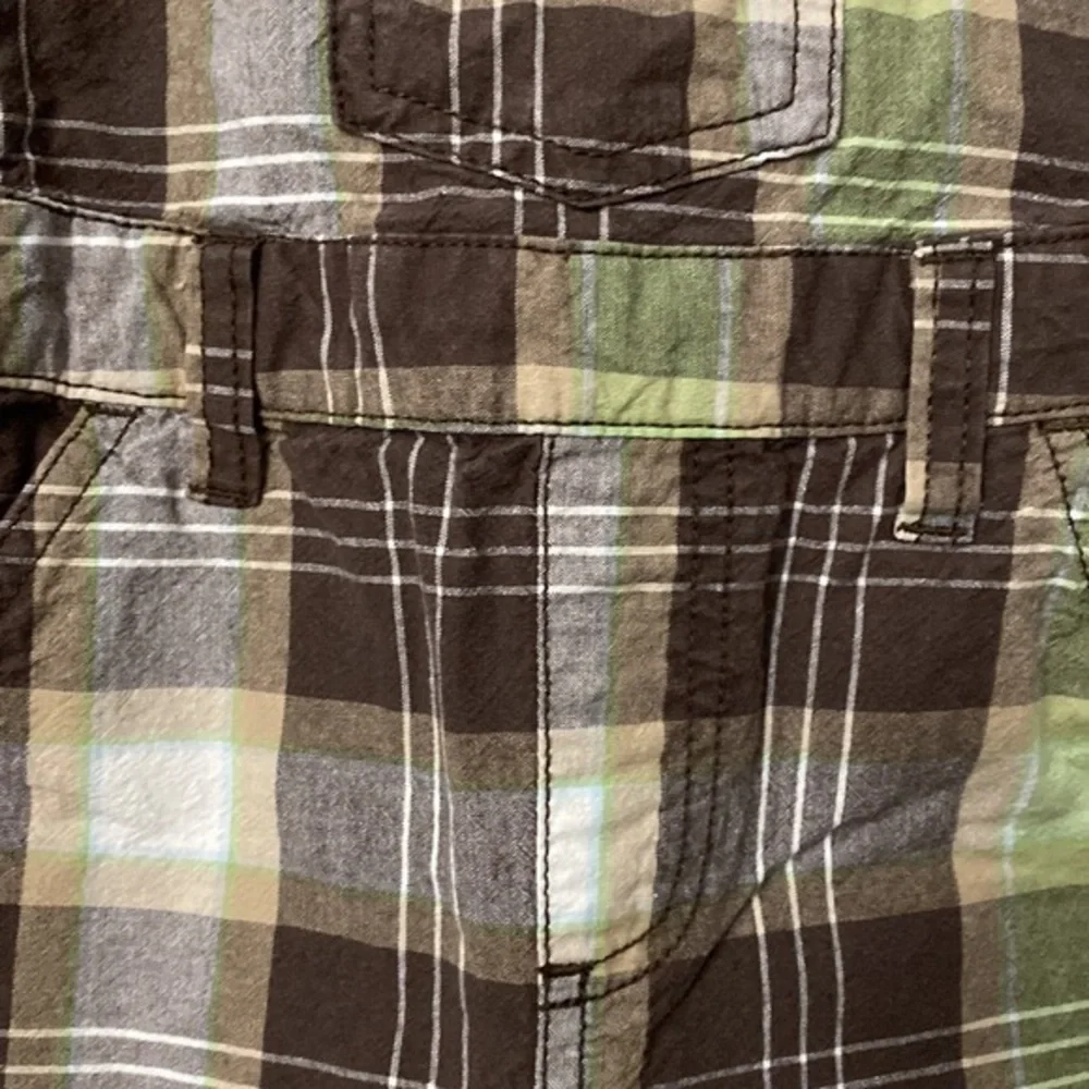 Gymboree cotton Plaid Overall Shorts 12-18M